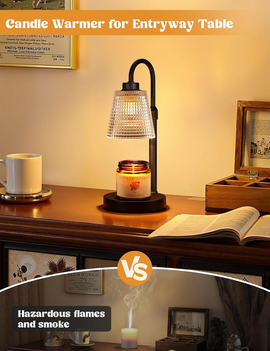Candle Warmer Lamp with Timer Home Decor Birthday Gifts for Women Dimmable Candle Warmer for Jar Candles, Height Adjustable Wax Melts Warmer,Room Decor House Warming Gifts New