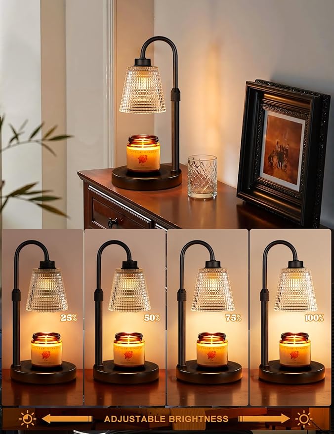 Candle Warmer Lamp with Timer Home Decor Birthday Gifts for Women Dimmable Candle Warmer for Jar Candles, Height Adjustable Wax Melts Warmer,Room Decor House Warming Gifts New