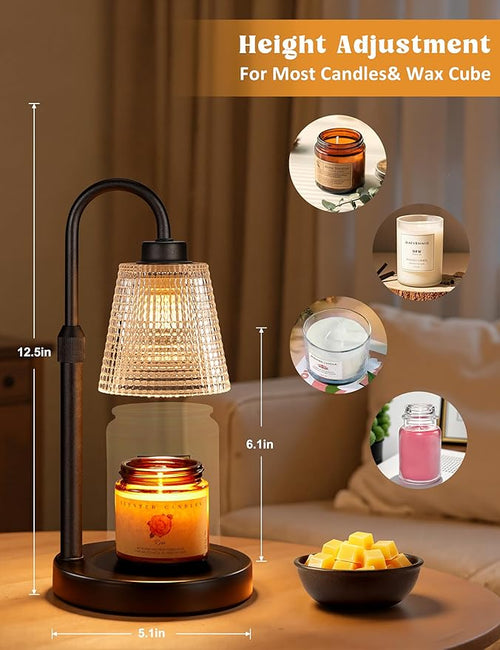 Candle Warmer Lamp with Timer Home Decor Birthday Gifts for Women Dimmable Candle Warmer for Jar Candles, Height Adjustable Wax Melts Warmer,Room Decor House Warming Gifts New